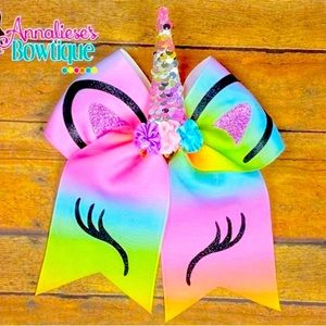 Unicorn Cheer Bow